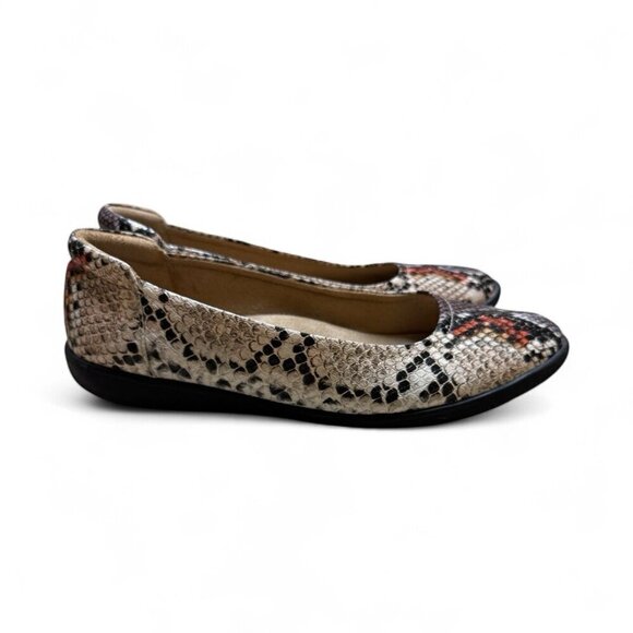 Naturalizer Shoes - Naturalizer Snakeskin Print Flats Size 8 Comfort Cushioned Slip On Shoes